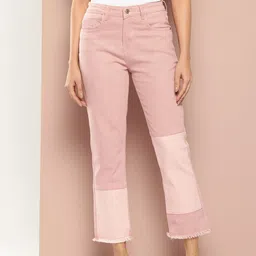 Harvard Women Patch Detail Straight Stretchable Jeans-image-84