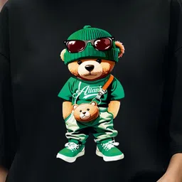 BENNY BROOKS Women Oversized Graphic Printed Drop-Shoulder Sleeves Round Neck T-shirt image 3