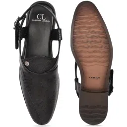 Carlton London Men's Black Back Strap Sandals image 4