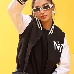 V-Mart Women Colourblocked Sporty Jacket with Embroidered image 1