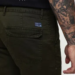 Dennis Lingo Men Solid Relaxed Fit Cotton Cargos Trousers image 5