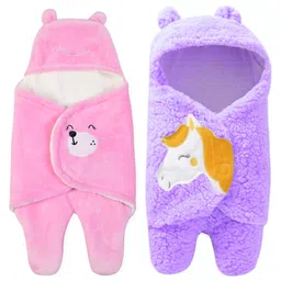 Babyzone Animal Embroidered Solid Wearable Blanket For Baby Boys and Girls-image-73
