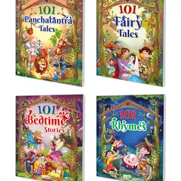 101 Panchatantra Tales, Fairy Tales, Bedtime Stories and Rhymes Book for kids (Paperback) : Children story book, Educational story book, Fairy tale story book | Pack of 4 story book for kids.-image-4