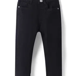 Babyhug Full Length Washed Denim Stretch Jeans- Black-image-30