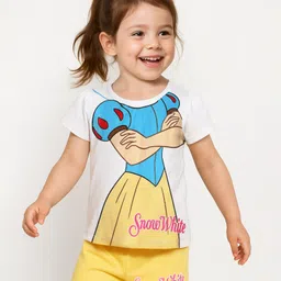 babyhug disney Babyhug Disney Single Jersey Knit Half Sleeves Short Set With Snow White Graphics - Multicolor-picture-21