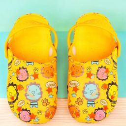 Yellow Bee Cute Baby Animals Designed With Back Strap Clogs - Yellow-picture-47