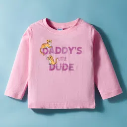 Tango Single Jersey Knit Full Sleeves Night Suit with Tiger Print - Pink image 2