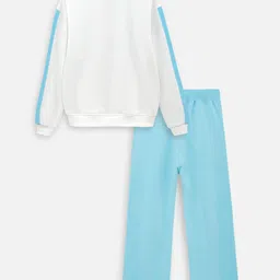 Nap Chief Cotton Blend Knit Pokemon Featuring Full Sleeves Pikachu Printed Relaxed Fit Winter Sweatshirt With Trousers Set - Off White image 3