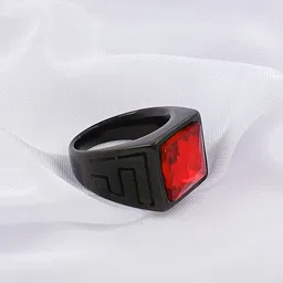 Saizen Stainless Steel Gemstone-Studded Finger Ring-picture-11