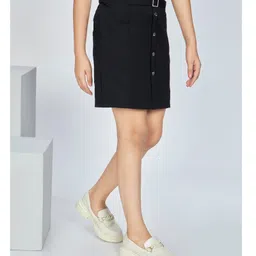 Peppermint Knit Solid Skirt - Black image 4