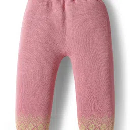 Babyhug Knit Full Raglan Sleeves Pullover Sweater Set with Cap & Aztec Design - Pink image 4