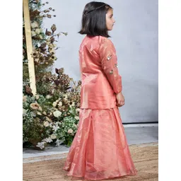 Vivedkids Girls Floral Embroidered Regular Kurti with Sharara image 3