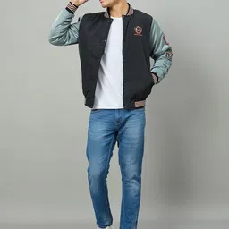 Duke Men Stand Collar Typography Printed Bomber Jacket image 4