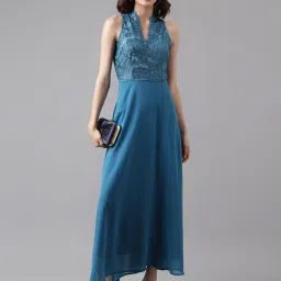 Latin Quarters Teal Embellished Maxi Dress image 4