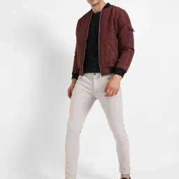Campus Sutra Maroon Regular Fit Puffer Jacket image 4