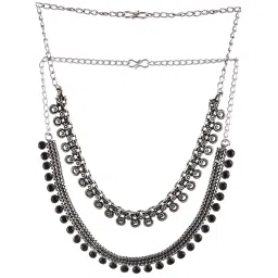 aatmana Jazz and Sizzle Set of 2 Oxidised Silver-Tone Black Stone Studded Set for Women image 4