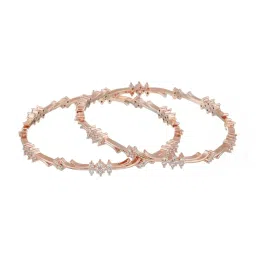 Aatmana Rose Gold-Plated & American Diamond Studded Bangles - Set of 2 image 4