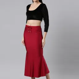 TWIN BIRDS Maroon & Golden Plain Saree Shapewear - Pack Of 2 image 4