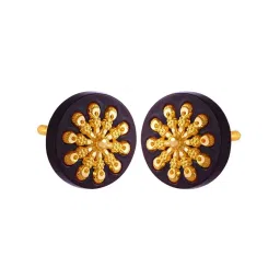 P.C. Chandra Jewellers 22k Gold Beautiful Spherical Shape Pola Carved With Stud Earrings image 4