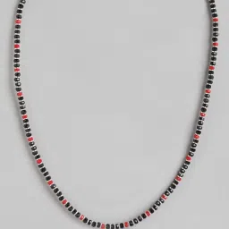 Zavya Black & Red Beads 92.5 Sterling Silver Necklace image 4