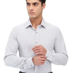 Raymond Grey Slim Fit Self Pattern Shirts image 1