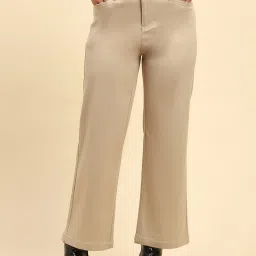 Global Republic Brown Solid Trousers image 1