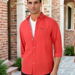 Wrangler Red Regular Fit Shirt image 1