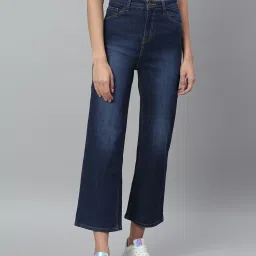 Kotty Blue Cotton Lycra Solid Jeans image 1