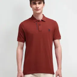 U.S. Polo Assn. Red Cotton Slim Fit Polo T-Shirt-picture-19