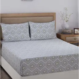 Maspar Blue & Green 100% Cotton 210 TC Single Bedsheet Set image 1