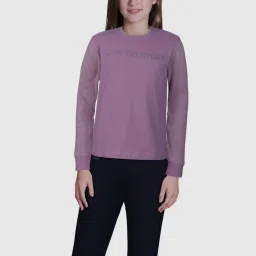 Gini & Jony Kids Purple Cotton Printed Full Sleeves Top image 3