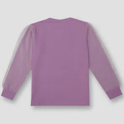 Gini & Jony Kids Purple Cotton Printed Full Sleeves Top image 2