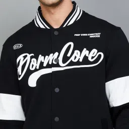 Fame Forever by Lifestyle Black Regular Fit Printed Bomber Jacket image 4