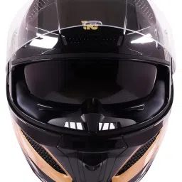 Royal Enfield Gold Hard Polycarbonate Plastic Crossair Puresport Gradient Full Face Helmet image 1