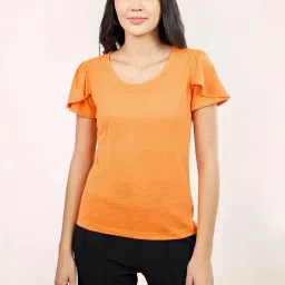 SALT Attire Orange Plain Top image 1