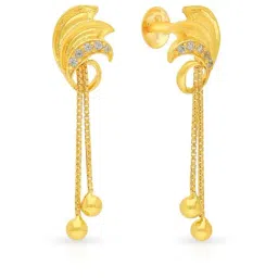 Malabar Gold and Diamonds 22k Yellow Gold Leaf Earrings for Women-picture-18