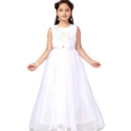 Aarika Kids White Embroidered Gown-image-25