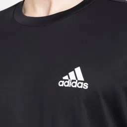 Adidas Black Regular Fit Logo Printed Sports T-Shirt image 4