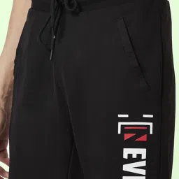 People by Pantaloons Black Regular Fit Printed Joggers image 4