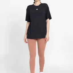 adidas Black Loose Fit Sports T-Shirt image 4