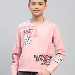 Monte Carlo Boys Peach Cotton Blend Printed Sweatshirt image 1