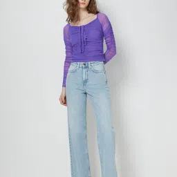 Cover Story Blue Regular Fit High Rise Jeans image 4