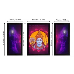 eCraftIndia Set of 3 Lord Ram Satin Matt Textured UV Art Painting image 4
