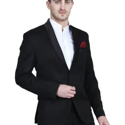 TAHVO Black Cotton Regular Fit Blazer image 4
