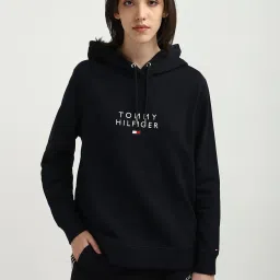 TOMMY HILFIGER Navy Cotton Embellished Hoodie image 1