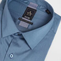 Arrow New York Blue Cotton Slim Fit Shirt image 4