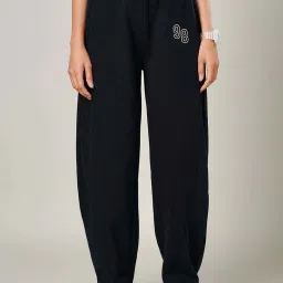 Ajile by Pantaloons Black Cotton Plain Sweatpants image 1