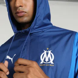 Puma Royal Blue Regular Fit Colour Block Sports Hoodie image 4