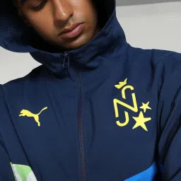 Puma Persian Blue Regular Fit Colour Block Sports Hoodie image 4