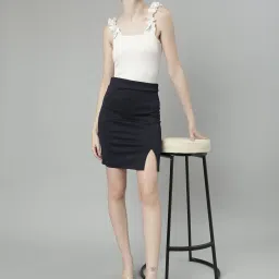 showoffff SHOWOFF Navy Above Knee Skirt image 4